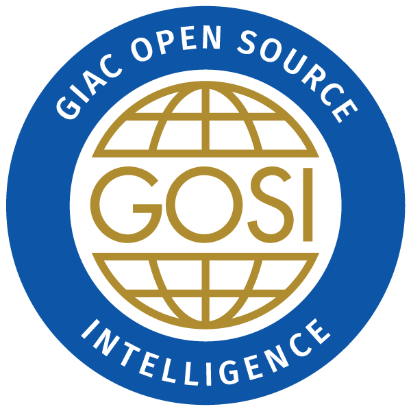 GIAC Open Source Intelligence (GOSI) certification badge